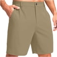 thumbnail image 1 of Timoontee Men Athletic Shorts Utility Cargo Shorts Stretchy Elastic Waist Solid Hue Straight Leg for Skin Friendly Yellow L, 1 of 4