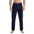 thumbnail image 1 of Timoontee Men Button Front Elastic Back Waist Straight Slim Quick Dry Chino Pants Deep Side Pockets Wrinkle Resistant Office Commute Sightseeing Daily Trousers XXXL, 1 of 9