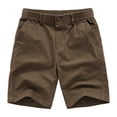 thumbnail image 1 of Timoontee Men Cargo Shorts 5 Inch Shorts Multi Pocket Stretchy Elastic Waist Durable Button Fastening for Daily Wear Brown L, 1 of 8