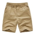 thumbnail image 1 of Timoontee Men Cargo Shorts 5 Inch Shorts Multi Pocket Stretchy Elastic Waist Durable Button Fastening for Daily Wear Yellow L, 1 of 4