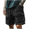 thumbnail image 1 of Timoontee Men Cargo Shorts Multi Pocket Single Tone Baggy Fit Functional for Daily Wear Breathable Soft Fabric Black S, 1 of 7