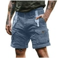 thumbnail image 1 of Timoontee Men Cargo Shorts Multi Pocket Single Tone Baggy Fit Functional for Daily Wear Lightweight Breathable Blue XXXL, 1 of 7