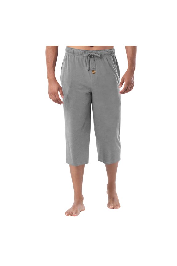 Men Drawstring Button Front Elastic Waist Knee Length Capri Knit Lounge Pants Deep Side Slip Pockets Ultra Soft Breathable Home Beach Relaxed Trousers XXXL