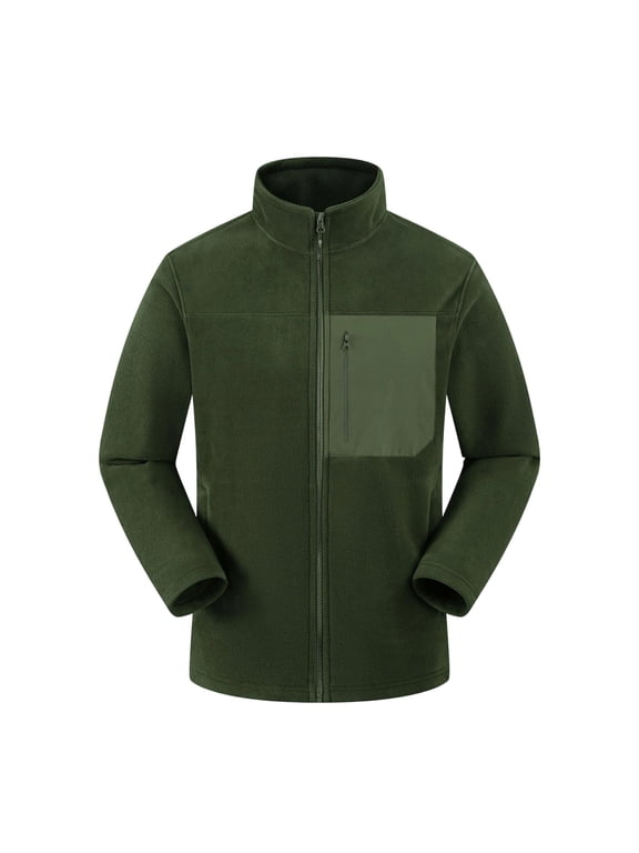 Men Hooded Fleece Tactical JacketFull ZipMulti Zipper PocketsAdjustable CuffsWarm Windproof Outdoor Hiking Coat Black M
