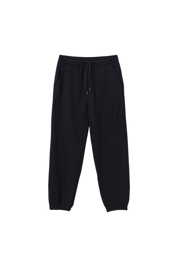 Men Metal Tip Drawstring Elastic High Waist Square Patch Pocket Cuffed Ankle Loose Knit Jogger Pants Deep Side Slip Pockets Wrinkle Free Loungewear Gym Trousers XL