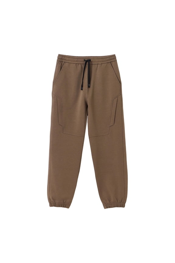 Men Metal Tip Drawstring Elastic High Waist Square Patch Pocket Cuffed Ankle Loose Knit Jogger Pants Deep Side Slip Pockets Wrinkle Free Loungewear Gym Trousers XXXXL