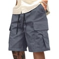 thumbnail image 1 of Timoontee Men Outdoor Shorts Stretchy Elastic Waist Multiple Utility Pockets for Summer Wear Easy Care Machine Washable Gray XL, 1 of 7