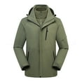 thumbnail image 1 of Timoontee Men's 3-in-1 Jacket Coat Waterproof Rain Jacket Outdoor Hiking Windbreaker Fleece Lined Warm Coats Casual Solid Full Zip Outerwear Coat with Zip Pockets Army Green XXXL, 1 of 5