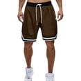 thumbnail image 1 of Timoontee Men's Athletic Shorts Regular Length Stretchy Waist Zippered Pockets Moisture Wicking Suitable For Beach Vacations Brown XL, 1 of 3