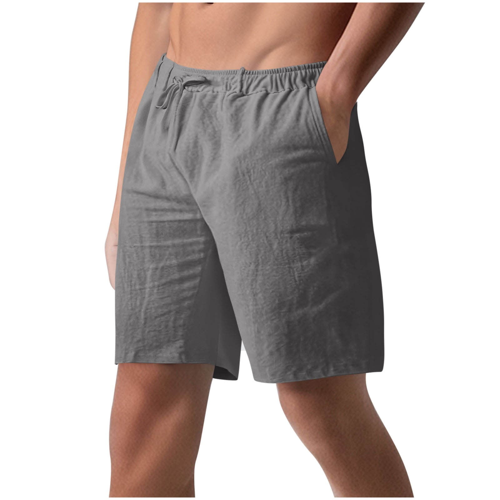 Men's Athletic Shorts Summer Classic Casual Straight Legged Shorts Modern Fit Elastic Waist Drawstring Pocket Shorts Gray XXXL