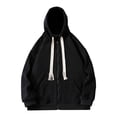 thumbnail image 1 of Timoontee Men's Cardigan Sweatshirts Relaxed Fit Long Sleeve Full Zip Tops Casual Fall Warm Hooded Sweatshirts Solid Pocket Hoodies Black M, 1 of 8