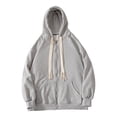 thumbnail image 1 of Timoontee Men's Cardigan Sweatshirts Relaxed Fit Long Sleeve Full Zip Tops Casual Fall Warm Hooded Sweatshirts Solid Pocket Hoodies Gray XL, 1 of 8