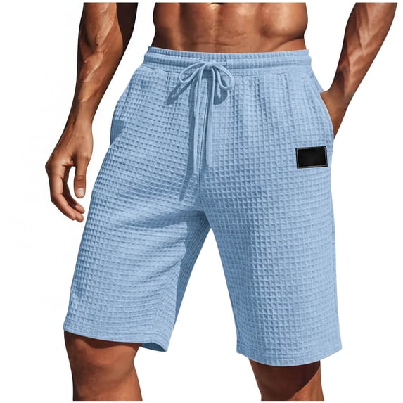 Timoontee Men's Cargo Shorts Mid Thigh Fit Adjustable Waist Multiple Storage Pockets Soft Comfortable Feel Great Blue XXL