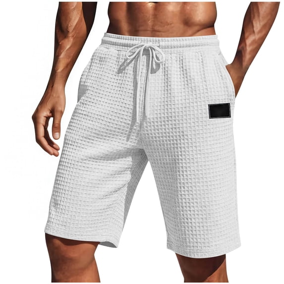 Timoontee Men's Cargo Shorts Mid Thigh Fit Adjustable Waist Multiple Storage Pockets Soft Comfortable Feel Great White L