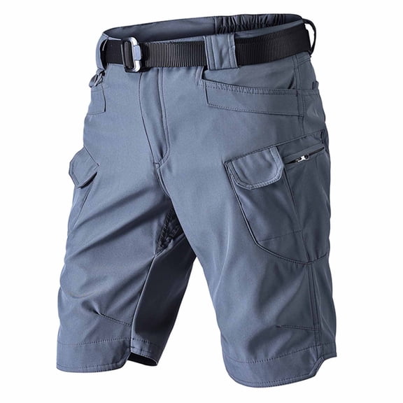 Timoontee Men's Cargo Shorts Outdoor Tactial Sports Shorts Summer Casual Shorts Hiking Fishing Short with Pockets(NO Belt) Gray XXXXL
