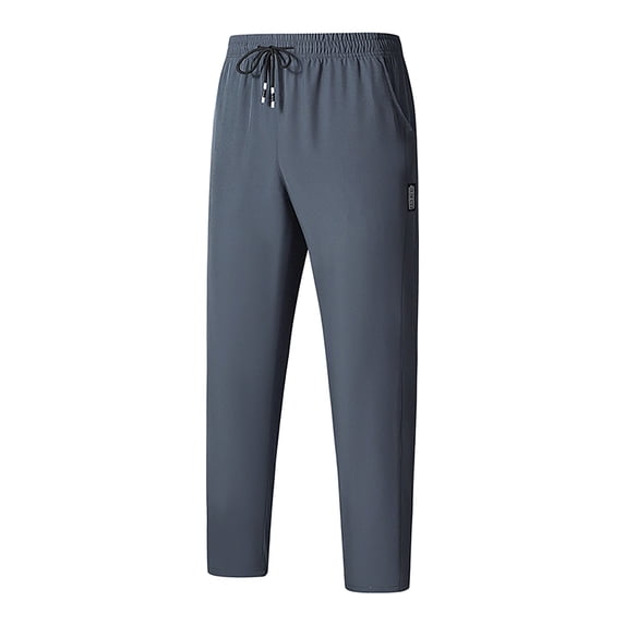 Timoontee Men's Casual Sweatpants Lightweight Quick Dry Stretch Outdoor Jogger Hiking Pants Loose Fit Drawstring Elastic Waistband Solid Pocket Joggers Dark Gray L