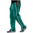 thumbnail image 1 of Timoontee Men's Casual Sweatpants Side Split Snap Open Bottom Workout Pants Loose Fit Leg Breakaway Post Surgery Pants Joggers Athletic with Pockets Green M, 1 of 6