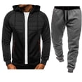 thumbnail image 1 of Timoontee Men's Casual Tracksuit Color Block Long Sleeve Zip Up Hoodies Zip Pockets Pullover Sweatshirts 2 Piece Outfit Drawstring Elastic Waist Sweatpants Navy XL, 1 of 3
