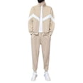 thumbnail image 1 of Timoontee Men's Casual Tracksuits Zip Up Jacket Sets Windbreaker Running Sports Sweatsuit Long Sleeve Mock Neck Tops with Jogging Pants Color Block 2-Piece Outfits Khaki XXXXL, 1 of 5
