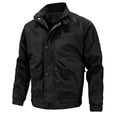 thumbnail image 1 of Timoontee Men's Coat Long Sleeve Stand Collar Zip Up Jacket Casual Fall Outdoor Hiking Jogger Workout Warm Jacket Solid Zip Pocket Jacket Black XXL, 1 of 2