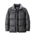 thumbnail image 1 of Timoontee Men's Cold Weather Coat Casual Comfy Stand Collar Coat Warm Thickened Coats Zip Up Quilted Outerwear Windproof Winter Puffer Coat Black M, 1 of 8