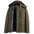 thumbnail image 1 of Timoontee Men's Cold Weather Coats Fall Winter Fleece Lined Warm Jackets Relaxed Fit Long Sleeve Hooded Jacket Fashion Casual Solid Pocket Jacket Coffee XL, 1 of 9