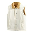 thumbnail image 1 of Timoontee Men's Corduroy Vest Sleeveless Lapel Jacket Vest Warm Thickened Winter Vest Casual Comfy Fleece Lined Waistcoat Solid Button Down Vest Beige L, 1 of 9