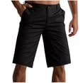 thumbnail image 1 of Timoontee Men's Cotton Cargo Shorts Solid Button Up Straigh-Leg Summer Casual Shorts Durable Workwear Shorts for Everday Wear Black XL, 1 of 5