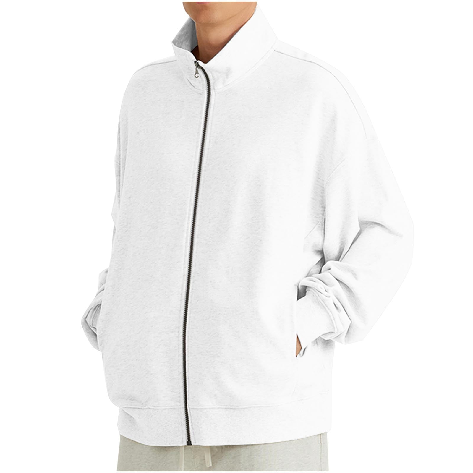 Timoontee Men's Cotton Jacket Casual Comfy Long Sleeve Stand Collar ...