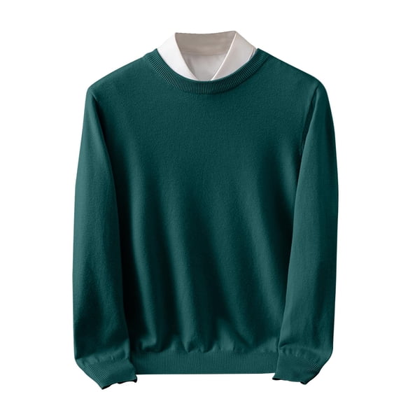 Timoontee Men's Crew Neck Sweater Long Sleeve Lightweight Kint Sweater Modern Fit Solid Pullover Sweater Fall Winter Casual Clothes Mint Green M