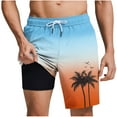 thumbnail image 1 of Timoontee Men's Daily Shorts 5 Inch Inseam Drawstring Closure Convenient Pocket Design Cool Touch Fabric Suitable Blue M, 1 of 5