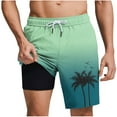 thumbnail image 1 of Timoontee Men's Daily Shorts 5 Inch Inseam Drawstring Closure Convenient Pocket Design Cool Touch Fabric Suitable Green L, 1 of 5