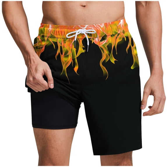 Timoontee Men's Daily Shorts Above Knee Comfort Waist Functional Pockets Lightweight Construction Designed For Workout Sessions Yellow XL