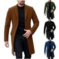 thumbnail image 1 of Timoontee Men's Double Breasted Overcoat Long Trentch Coat Casual Notched Collar Jacket Coat Fall Winter Fashion Windbreaker Gray XL, 1 of 3