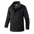 thumbnail image 1 of Timoontee Men's Fall Winter Jacket Casual Comfy Windproof Jacket Coat Long Sleeve Stand Collar Coats Solid Full Zip Outerwear with Multi Pockets Black XXL, 1 of 8