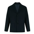 thumbnail image 1 of Timoontee Men's Fashion Corduroy Suit Jacket Solid Three Button Long Sleeve Blazer Casual Comfy Lapel Business Coats with Pocket Dark Blue XXXXL, 1 of 7