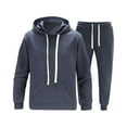 thumbnail image 1 of Timoontee Men's Fashion Pullover Sweatshirts Solid 2 Piece Tracksuit Set Outfit Casual Long Sleeve Hoodies and Drawstring Sweatpants for Hiking Jogging Workout Navy M, 1 of 7
