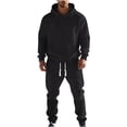 thumbnail image 1 of Timoontee Men's Fashion Pullover Sweatshirts Solid 2 Piece Tracksuit Set Outfit Casual Long Sleeve Hoodies and Drawstring Sweatpants for Hiking Jogging Workout Black XXXL, 1 of 9