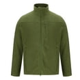 thumbnail image 1 of Timoontee Men's Fleece Jacket Coat Casual Comfy Long Sleeve Stand Collar Jacket Solid Zip Pockets Outerwear Jacket Fall Winter Clothes Army Green XXL, 1 of 6