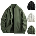 thumbnail image 1 of Timoontee Men's Flight Jacket Long Sleeve Stand Collar Jacket Coat Daily Casual Jacket Solid Full Zip Jacket Lightweight Spring Fall Jacket Black XXXXL, 1 of 9