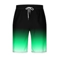 thumbnail image 1 of Timoontee Men's Gradient Color Shorts Lightweight Summer Beach Shorts Casual Workout Athletic Shorts Elastic Waist Drawstring Shorts Green L, 1 of 3