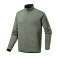 thumbnail image 1 of Timoontee Men's High Stretch Fleece Jacket Fall Winter Warm Jacket Coat Casual Long Sleeve Stand Collar Zip Up Jacket Solid Zip Pocket Running Workout Jacket Army Green XXL, 1 of 6