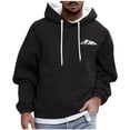 thumbnail image 1 of Timoontee Men's Hooded Sweatshirts Casual Long Sleeve Pullover Tops Fall Winter Classic Warm Hoodies Solid Color Pocket Sweatshirts Black XXL, 1 of 5