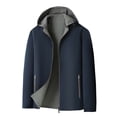 thumbnail image 1 of Timoontee Men's Jacket Coat Casual Comfy Long Sleeve Full Zip Jacket Coat Solid Zip Pocket Outdoor Windbreaker Fall Winter Warm Clothes Navy XXXL, 1 of 9