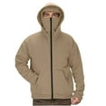 thumbnail image 1 of Timoontee Men's Jacket Coat Hiking Gym Workout Coats Solid Zipper Hooded Coats Casual Comfy Fleece Workwear Fall Winter Fashion Warm Coats with Mask Khaki XXXL, 1 of 9