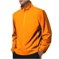 thumbnail image 1 of Timoontee Men's Jacket Coat Long Sleeve Full Zip Jacket Solid Zip Pocket Jacket Outdoor Gamping Hiking Workout Outerwear Jacket Fall Outfits Orange S, 1 of 9