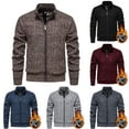 thumbnail image 1 of Timoontee Men's Knitted Jacket Coat Fall Winter Fashion Thickened Thermal Warm Outwear Long Sleeve Solid Stand Collar Full Zip Jackets Gray M, 1 of 4