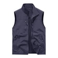 thumbnail image 1 of Timoontee Men's Loose Tank Tops Lightweight Work Vest Fall Casual Waistcoat Outdoor Hiking Workout Quick Dry Vest Sleeveless Zip Up Jacket Vest with Zip Pockets Dark Blue M, 1 of 4
