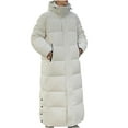 thumbnail image 1 of Timoontee Men's Oversize Long Coats Winter Trendy Thickened Warm Jacket Coat Casual Comfy Hooded Parka Jacket Solid Full Zip Quilted Coats with Zip Pocket White L, 1 of 5