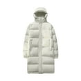 thumbnail image 1 of Timoontee Men's Padded Coat Warm Thickened Puffer Coats Casual Comfy Long Parka Oversize Jacket Coat Zip Up Quilted Outerwear Winter Overcoat White XL, 1 of 9